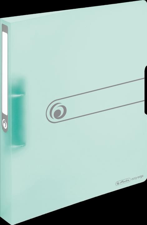 Actual product image Herlitz Ring binder easy orga to go Pastel, A4, 2-ring, mint-transparent, Pastel series, D-Combi mechanism (A4, 38 mm, 1 Piece)