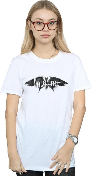 Actual product image Disney Womens/Ladies Maleficent Mistress Of Evil Wings Silhouette Cotton Boyfriend T-Shirt (4XL)