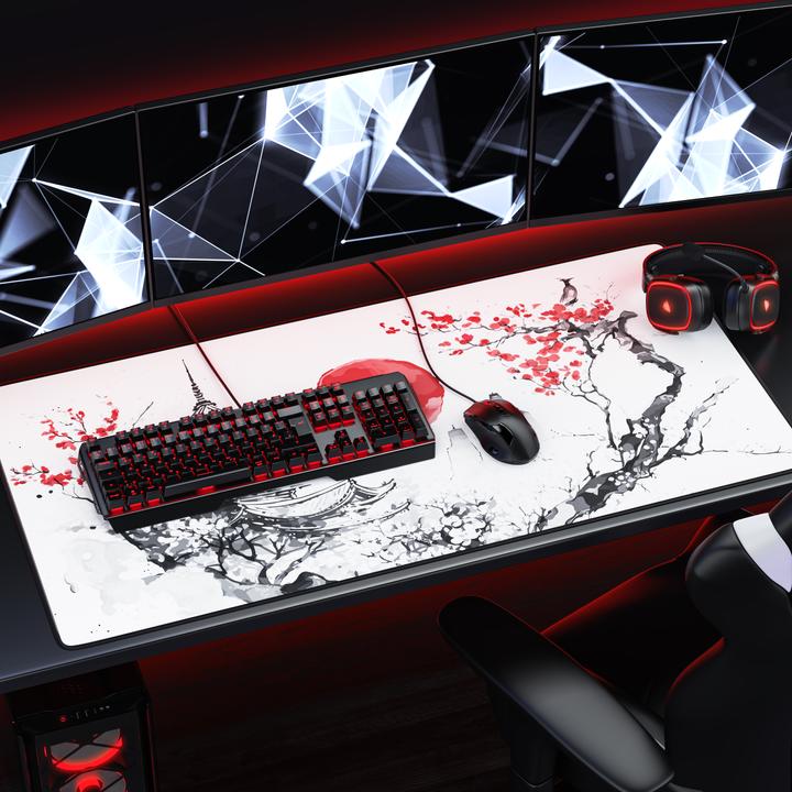 Produktbild Titanwolf Gaming Mauspad, XXXL Speed Mausmatte 1200 x 600 mm, Geschwindigkeit & Präzision, Japan Ink Painting (XXL)