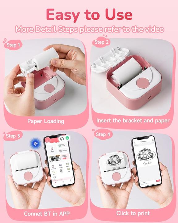 Actual product image Phomemo Q02 PNK (203 dpi)