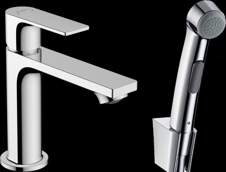 Image du produit hansgrohe Rebris E Einhebel-Waschtischarmatur 110 mit Bidette Duschkopf und Duschschlauch 160 cm ohne Ablaufga