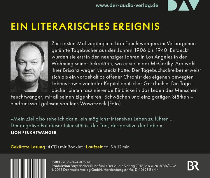 Image du produit Une vie aussi intense que possible. Les journaux intimes (Lion Feuchtwanger, Allemand)