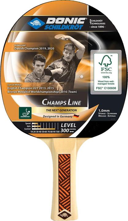 Actual product image Donic Schildkröt Table tennis racket DONIC Champs 300