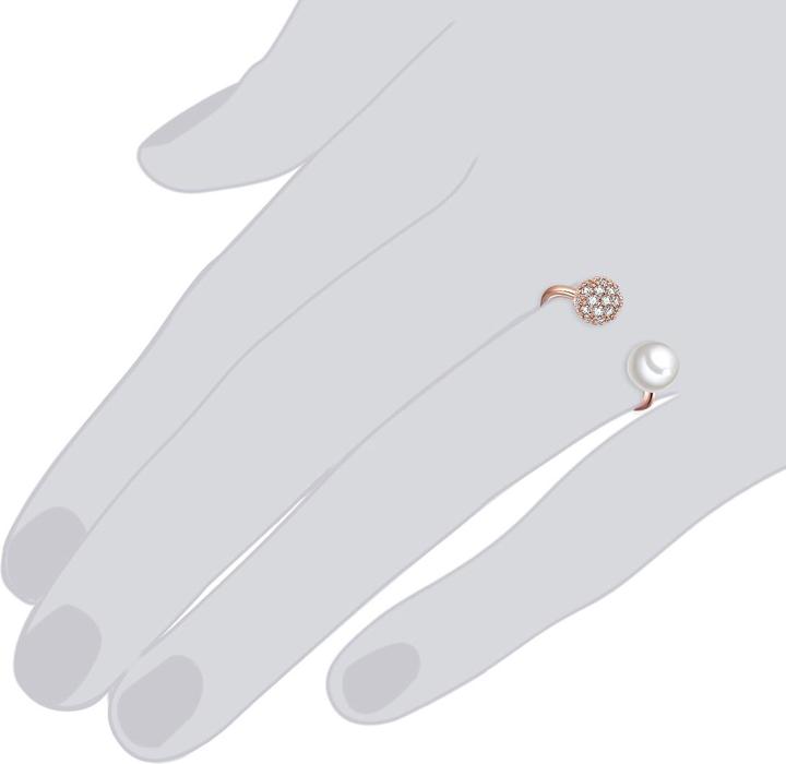 Actual product image Lulu & Jane Ladies Brass Zirconia Shell Core Pearl Rose Gold - 29165 (58)