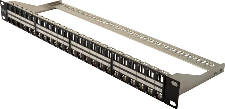 Actual product image Digitus Patch Panel housing 1U for Keystone modules 48-Port 48,3cm 19inch black RAL 9005
