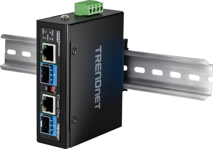 Actual product image Trendnet TI-BF22SFP Media Converter 2-Port Industrial SFP to Gigabit PoE++