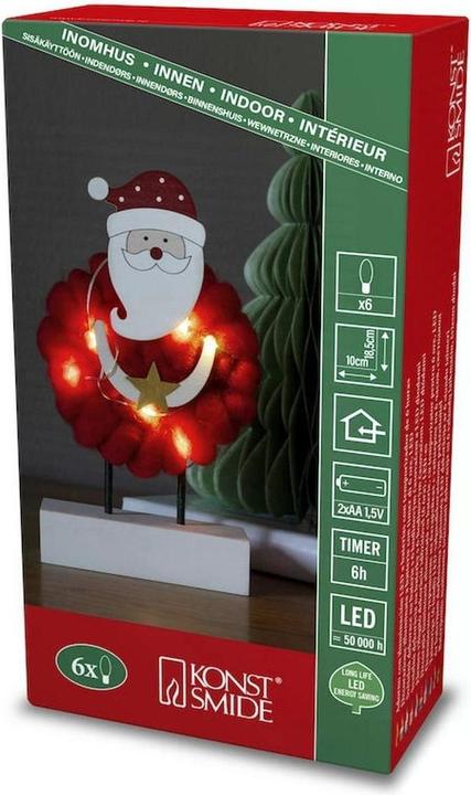 Immagine prodotto Konstsmide Sagoma LED in legno "Babbo Natale con cotone