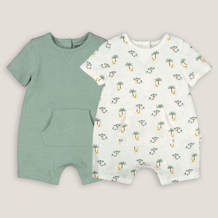 La Redoute Collections 2er-Pack kurze Baby-Overalls