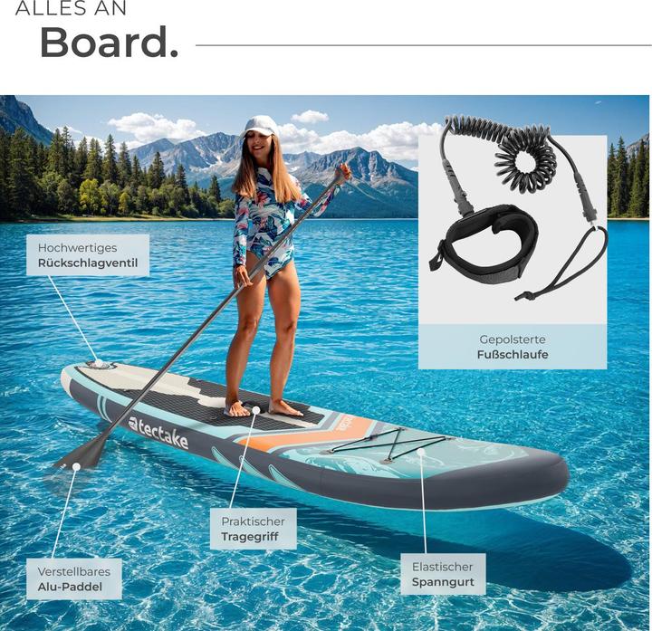 Immagine prodotto tectake Set tavola stand-up paddle Zenon,2 in1 gonfiabile, completo