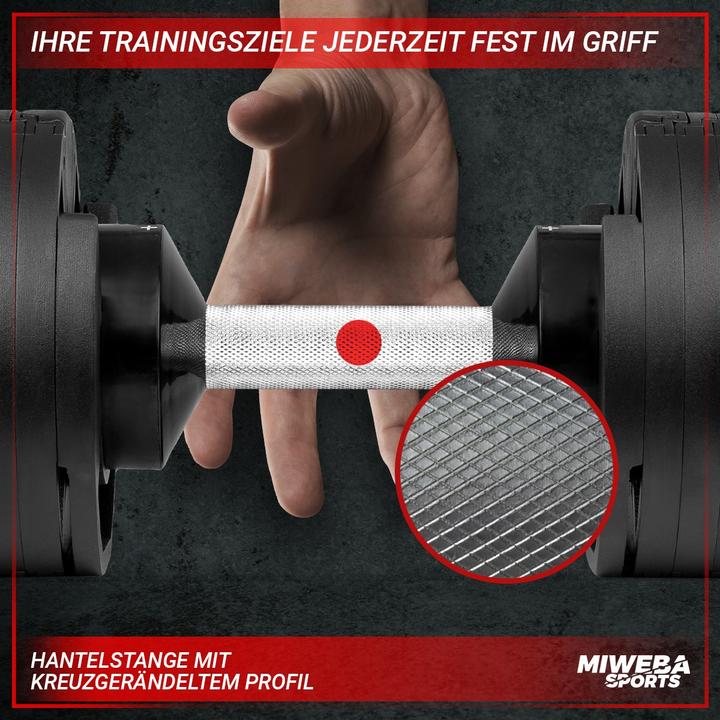 Produktbild Miweba Sports verstellbare Kurzhantel VH200 2-32 kg Hantel Krafttraining Fitness (28 kg)