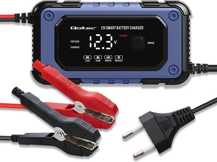 Immagine prodotto Qoltec Prostownik do akumulatora z funkcją naprawy | Inteligentna mikroprocesowa ładowarka| 12V | (12V, 6 A)