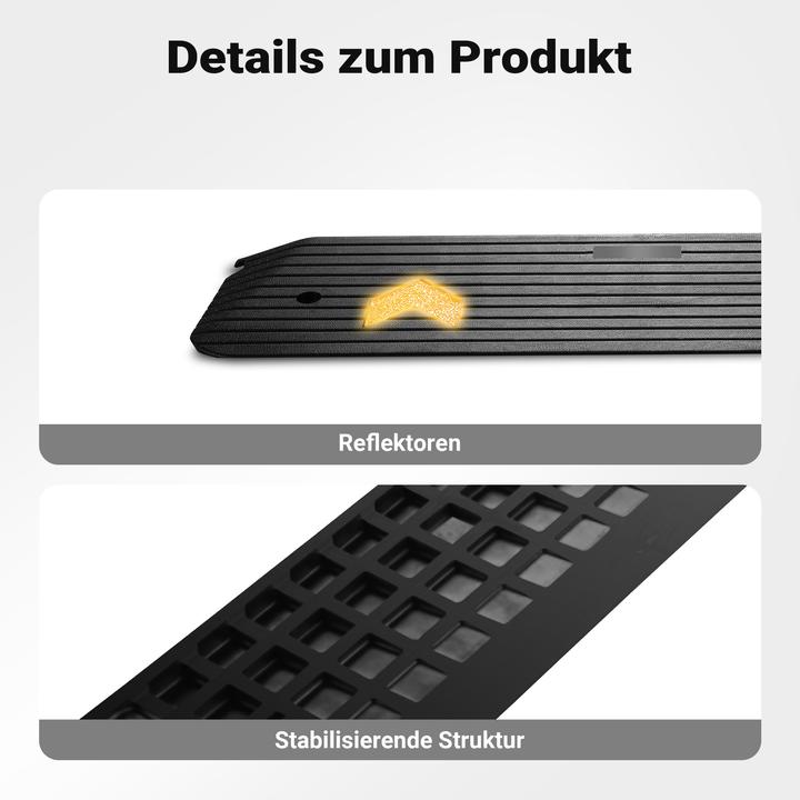 Actual product image Wiltec Rubber threshold ramp 1100x320x38mm Ramp 50t Access ramp wheelchair car