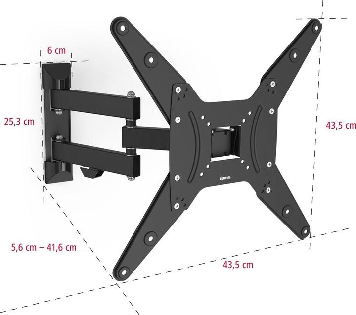 Produktbild Hama TV-Wandhalterung (Wand, 165", 25 kg)