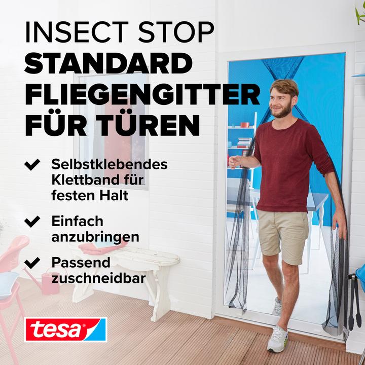 Actual product image tesa STANDARD insect screen for windows, two-piece, with Velcro tape, without drilling (65 x 220 cm)