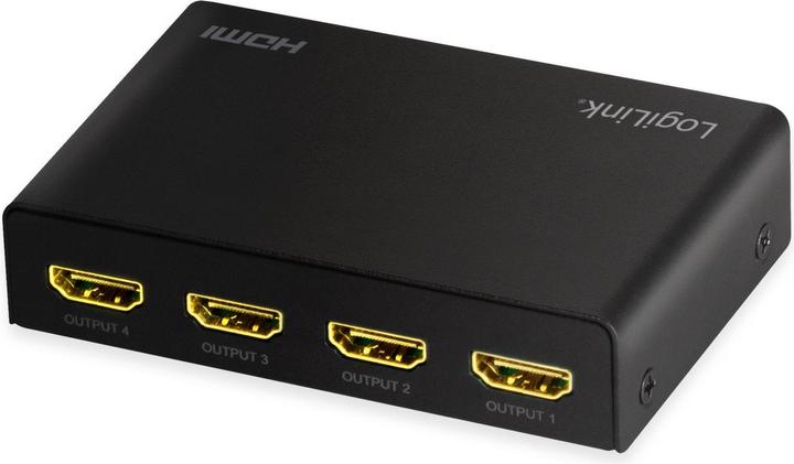 Produktbild LogiLink HD0038 HDMI Splitter 1x4-Port, 4K/60 Hz, HDCP, EDID, HDR, CEC, downscaler