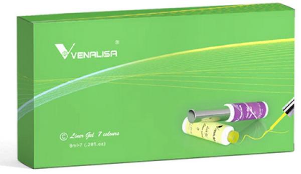 Venalisa Liner Gel Set C (Orange red, Neon Violet, Neon Orange, Lemon yellow, Neon Pink, Neon Red, Neon Green)
