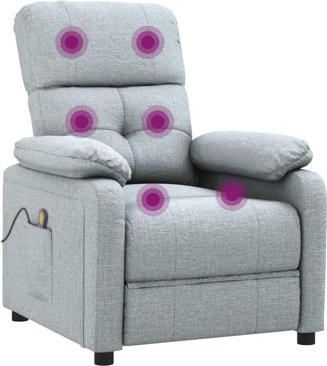 Image du produit VidaXL Fauteuil de massage Fauteuil TV Fauteuil relax Fauteuil de relaxation Gris clair