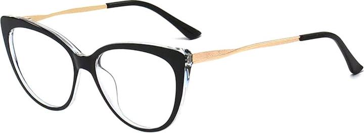 Techsuit - Anti-Blue Light Glasses Reflex Metal (F5018-C72) - Cat Eye - Dark Black