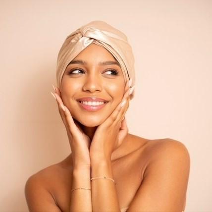 Image du produit VBEAUTY Turban en soie Premium Champagne