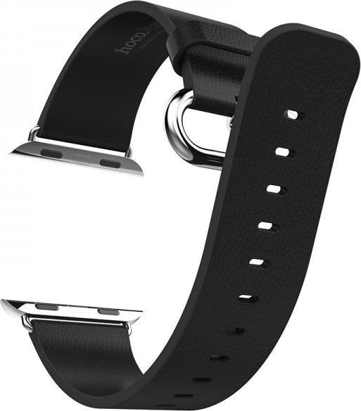Produktbild Hermex Apple Watch 40mm / 38mm HOCO Echtleder Armband Band mit Adapter SCHWARZ
