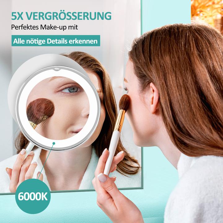 Immagine prodotto Emke Kosmetikspiegel Mit Beleuchtung 5x VergrössErung, Starker Saugnapf, Blendfreier Led Licht, 175mm