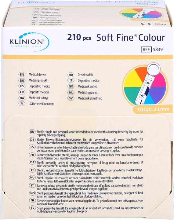 Produktbild Klinion Soft Fine Einmallanzette 30G steril, 210 Stück (Lanzette)