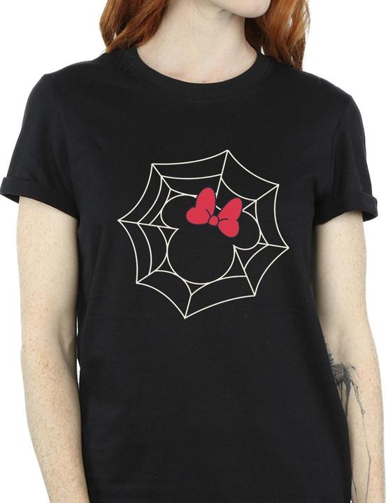 Actual product image Disney Womens/Ladies Minnie Mouse Spider Web Cotton Boyfriend T-Shirt (XL)