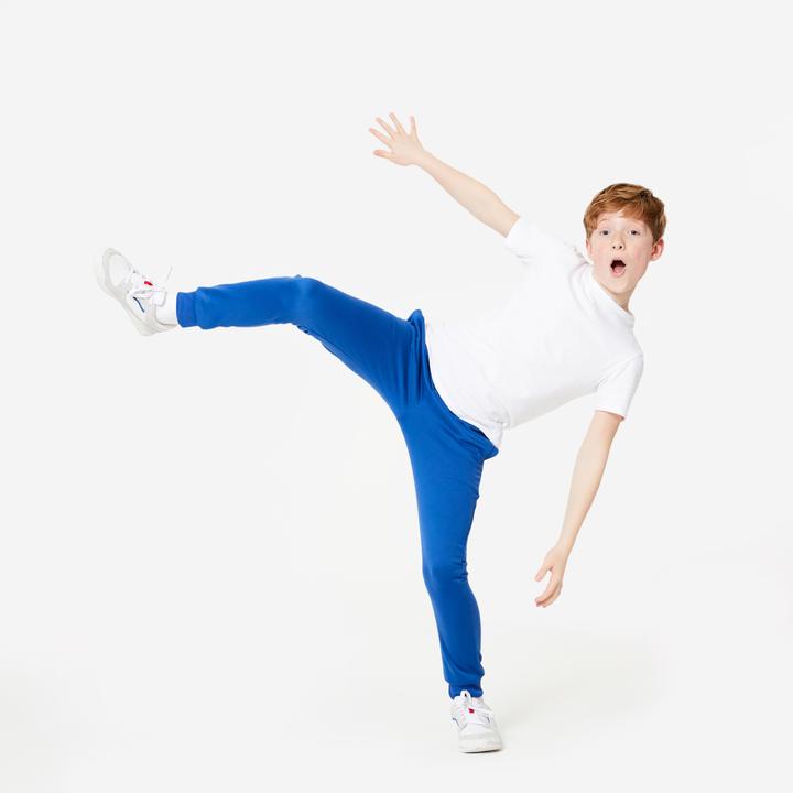 Produktbild Domyos Jogginghose Kinder - Synthetik warm atmungsaktiv blau (10, 11, 12)