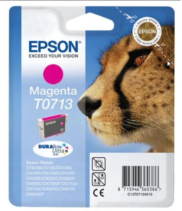 Image du produit Epson T0713 Encre Guépard, résistante aux taches et à l'eau (Singlepack) magenta (M)