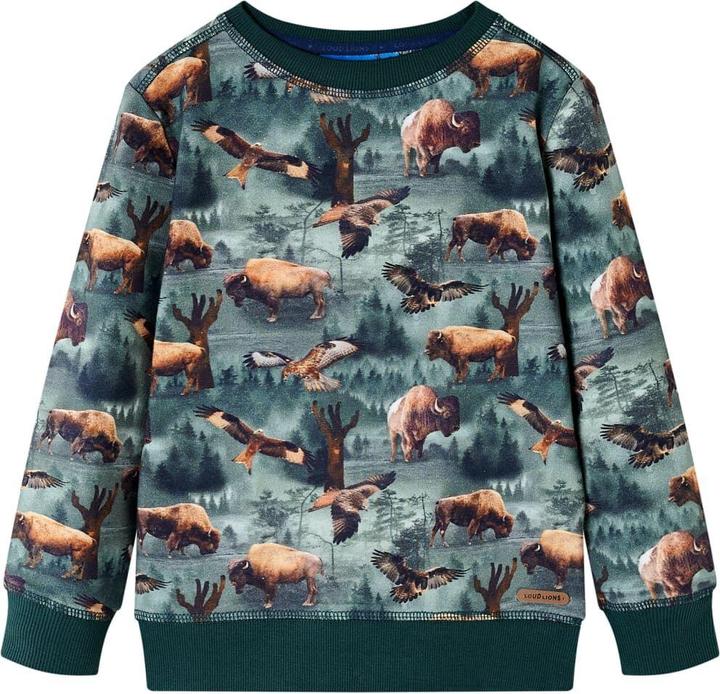 VidaXL Kinder-Sweatshirt Dunkelgrün 104,Material: 95 % Baumwolle (104)