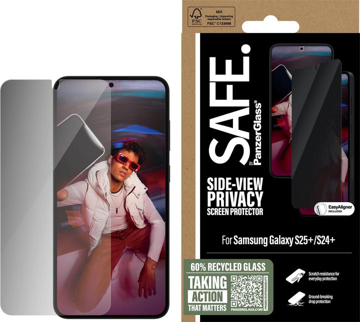 Produktbild PanzerGlass SAFE. by ® Privacy Displayschutz Ultra-Wide Fit (1 Stück, Samsung Galaxy S25+, Samsung Galaxy S24+)