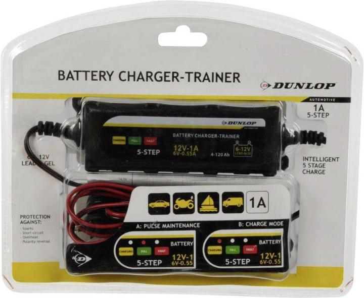 Actual product image Dunlop charger (6V, 12V, 1 A)