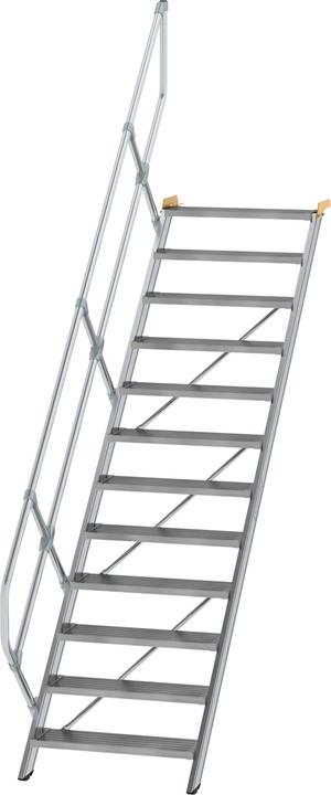 Actual product image Munk Stairs 45° Step width 800 mm 12 steps Aluminium fluted (Single ladder, 264 cm)