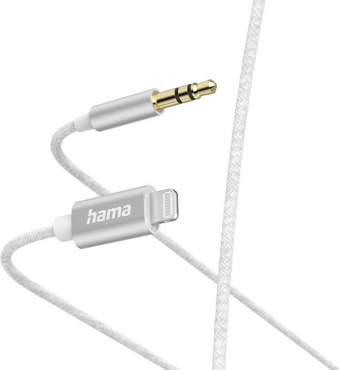 Actual product image Hama Audio cable, Lightning - 3.5 mm jack plug, 1.0 m, White (1 m, Lightning)