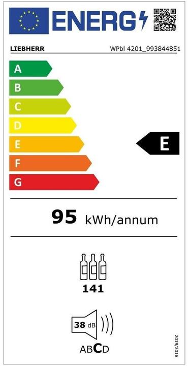 Energy Label Liebherr GrandCru WPbl 4201 wine climate control cabinet