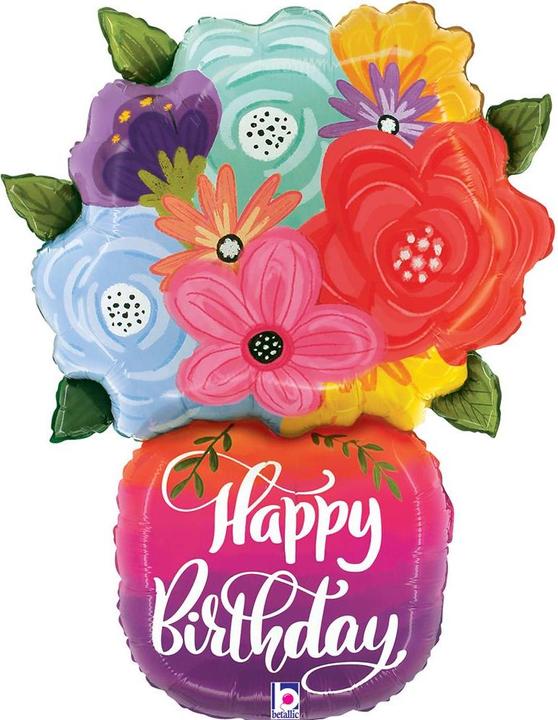 Produktbild Grabo Balloons XL Geburtstag Blumen mit Vase Ballon