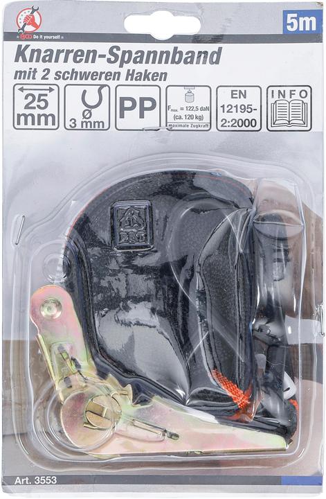 Immagine prodotto BGS Cinghia di tensionamento a cricchetto con 2 ganci pesanti 5 m x 24 mm