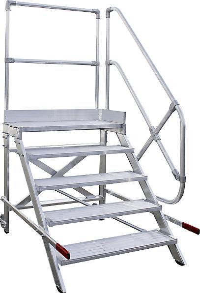 Produktbild Munk Arbeitspodest fahrbar, Stufenbreite 1000 mm, Aluminium geriffelt 5 Stufen (Gerüst, 151.50 cm)