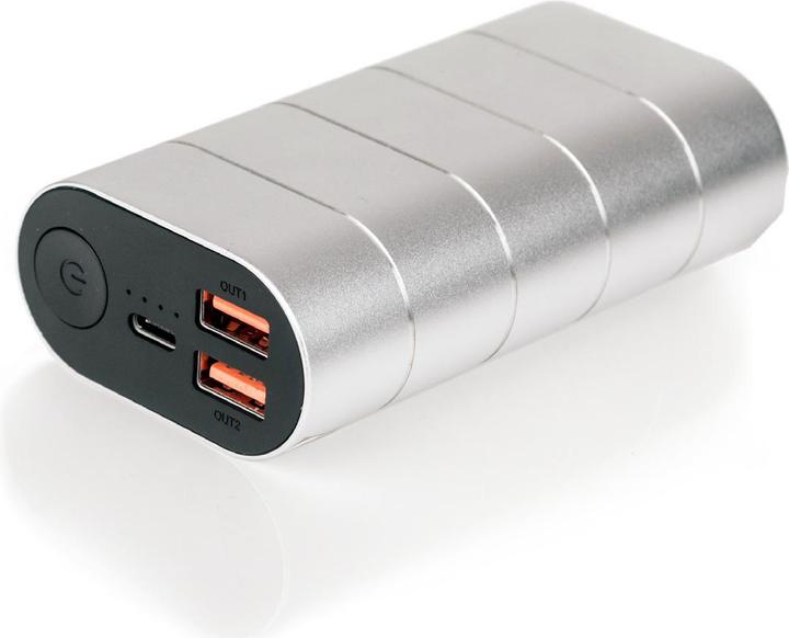 Actual product image Verbatim Powerbank grey/silver metal QC3 & USB-c (20000 mAh, 74 Wh)