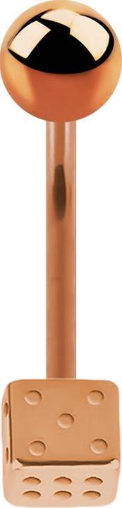 Produktbild Star Piercing Micro Banane rosegold mit Kugel und Würfel (Chirurgenstahl 316L, ohne Messing)