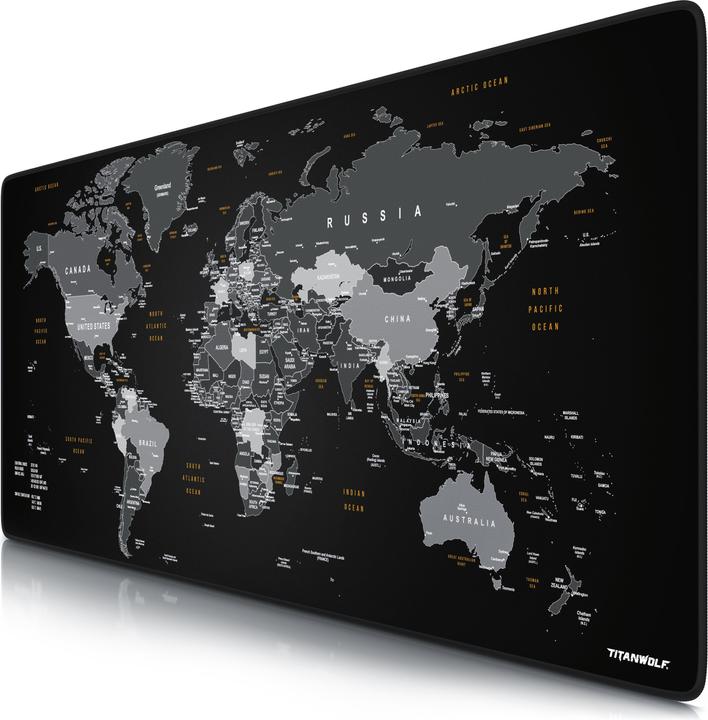 Produktbild Titanwolf Gaming Mauspad XXL, glattes Stoffgewebe, Speed Mausmatte 900 x 400mm grosse Fläche, Weltkarte Global (XXL)
