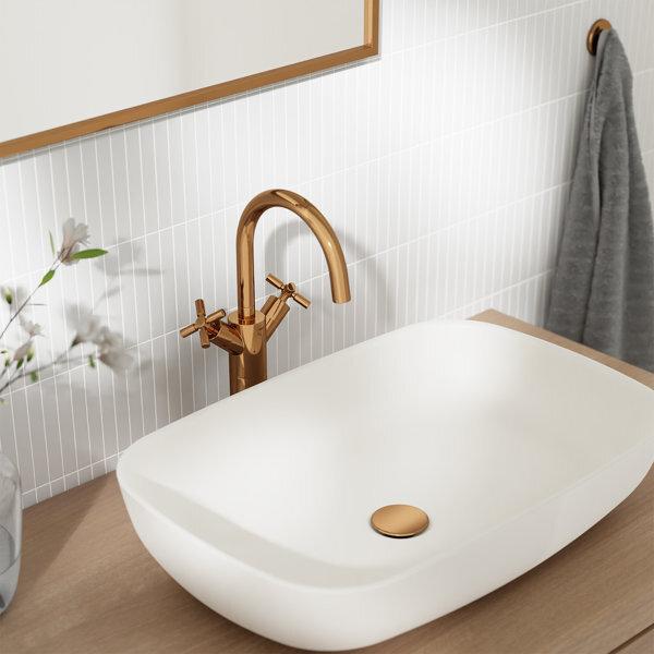 Actual product image Steinberg 250 series basin mixer, high, swivel, two-handle, with drain set, projection 155mm, 250155