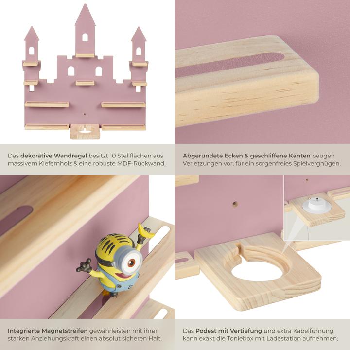 Immagine prodotto tectake Mensola a muro MyLittleStory Princess Castle per fino a 22 Tonies