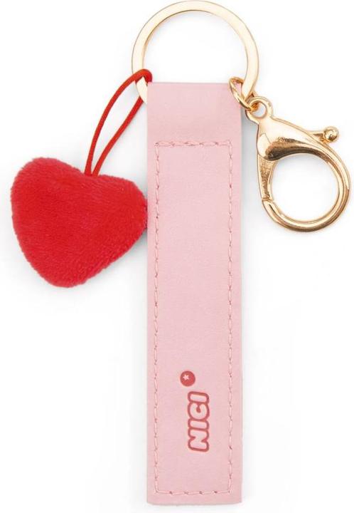 Produktbild Magni NICI Schlüsselanhänger Hab dich lieb! Kunstlederband mit Herz rosa 10cm