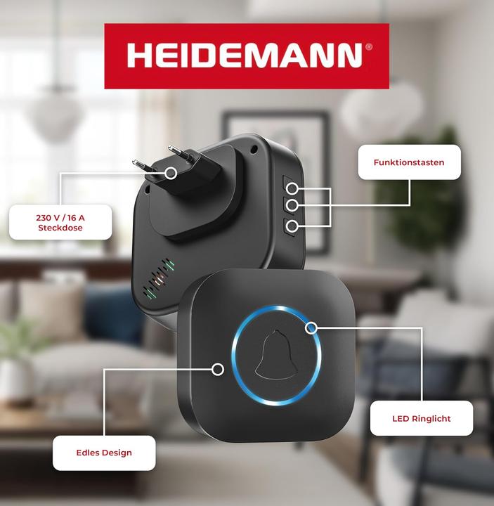 Produktbild Heidemann Funkklingel Set Blackline