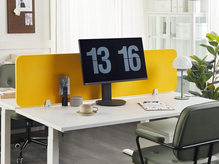 Produktbild Beliani Schreibtischtrennwand senfgelb 130 x 40 cm WALLY