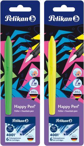Immagine prodotto Magni Happy Pen P26 stilografica giovanile + cartucce assortite (Multicolore, 6 x)