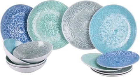 Actual product image Villa D'Este Home Tivoli Luxury Tafelservice aus Steingut, 12tg (4 Piece)