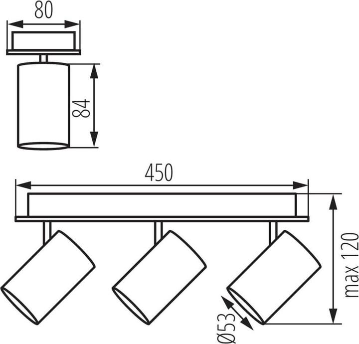 Immagine prodotto Kanlux Lampada da parete/soffitto EVALO GU10 Bianco 3x 35694 (GU10)