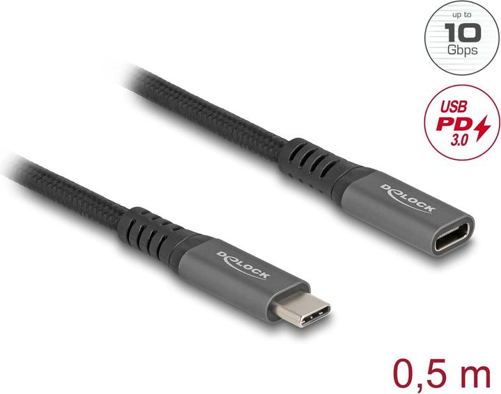 Productafbeelding Delock USB C — USB C (0.50 m, USB 3.2 Gen 2)